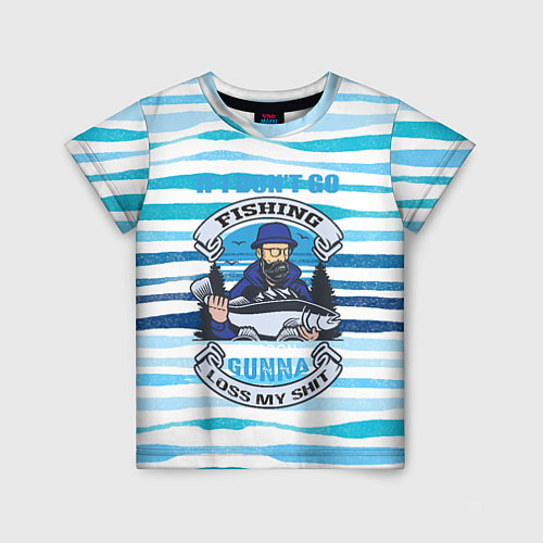 Детская футболка Рыбак хипстер с большой рыбой / 3D-принт – фото 1