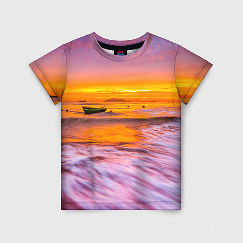 Детская футболка Закат на пляже / 3D-принт – фото 1