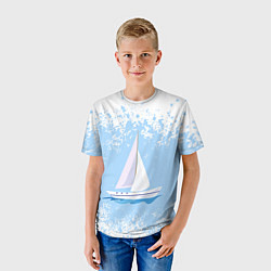 Футболка детская ОДИНОКАЯ ЛОДКА SAILBOAT Z, цвет: 3D-принт — фото 2