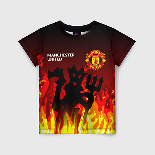 Детская футболка MANCHESTER UNITED ДЬЯВОЛ / 3D-принт – фото 1