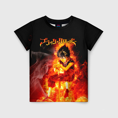 Детская футболка Юно в огне Чёрный клевер / 3D-принт – фото 1
