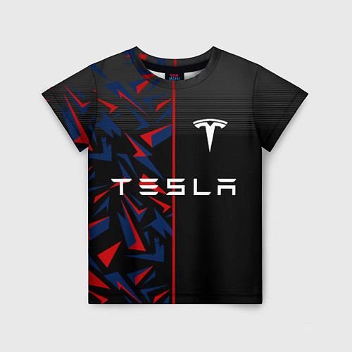 Детская футболка TESLA MOTORS ТЕСЛА / 3D-принт – фото 1