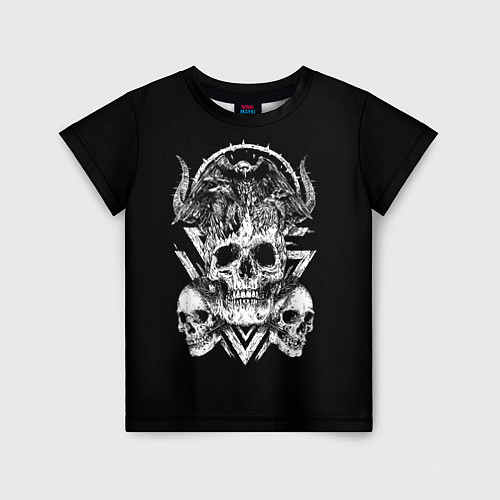 Детская футболка Черепа и Вороны Skulls Raven / 3D-принт – фото 1