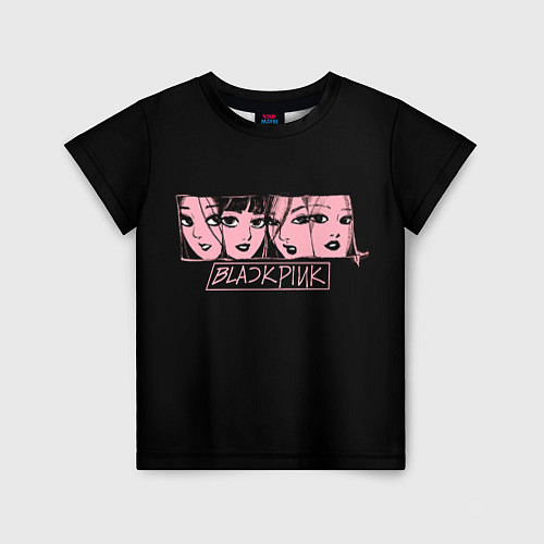 Детская футболка Black Pink Art / 3D-принт – фото 1