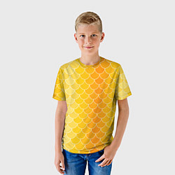 Футболка детская Желтая чешуя, цвет: 3D-принт — фото 2