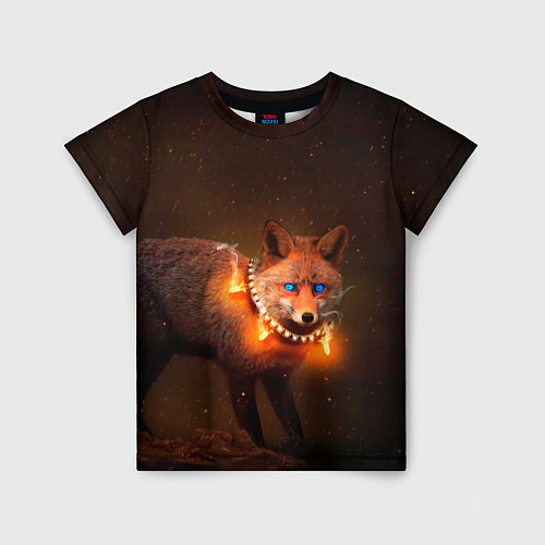 Детская футболка Лисица с гирляндой / 3D-принт – фото 1