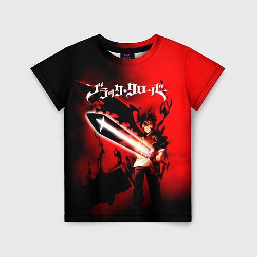 Детская футболка Чёрный Аста красный туман / 3D-принт – фото 1