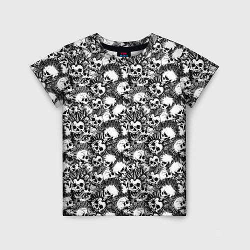 Детская футболка Черепа с Ирокезами / 3D-принт – фото 1