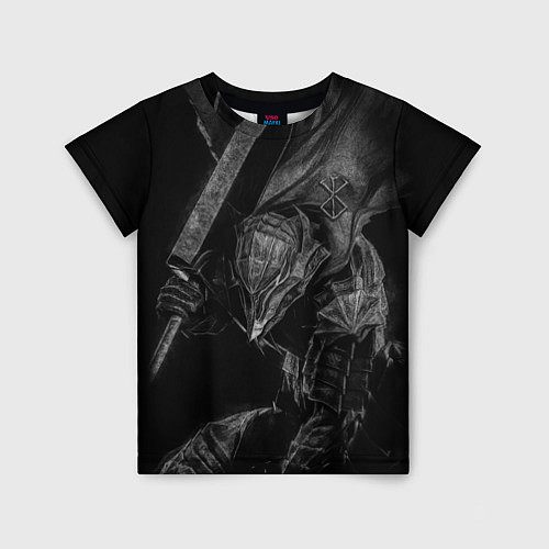 Детская футболка БЕРСЕРК черно - белый / 3D-принт – фото 1