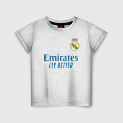 Футболка детская Реал Мадрид форма 20212022, цвет: 3D-принт