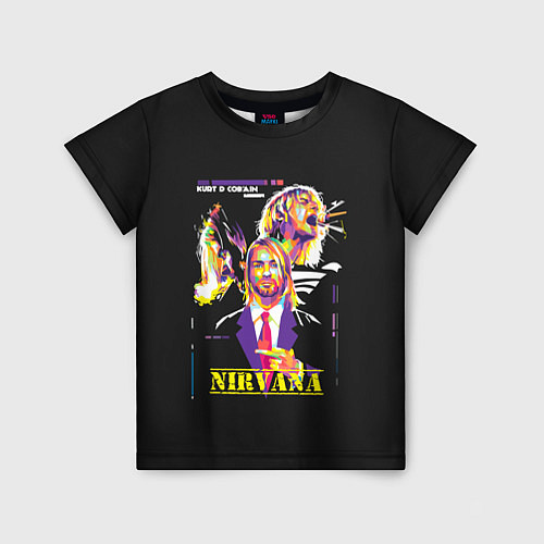 Детская футболка Kurt Cobain / 3D-принт – фото 1