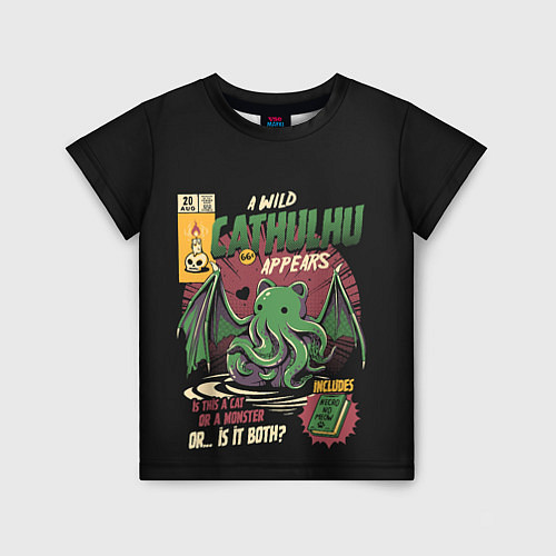 Детская футболка Кот Ктулху / 3D-принт – фото 1