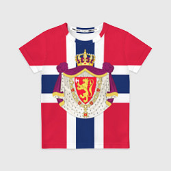 Футболка детская Норвегия Флаг и герб Норвегии, цвет: 3D-принт