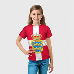 Футболка детская Дания Герб и флаг Дании, цвет: 3D-принт — фото 2