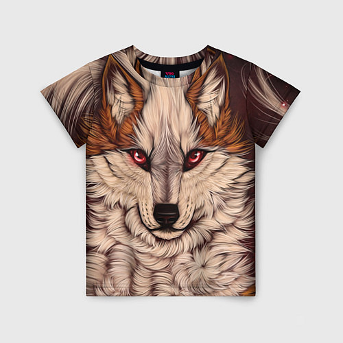 Детская футболка Красивая Волчица / 3D-принт – фото 1