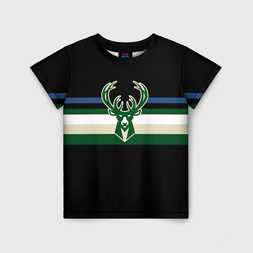 Детская футболка Milwaukee Bucks форма Statement Edition / 3D-принт – фото 1