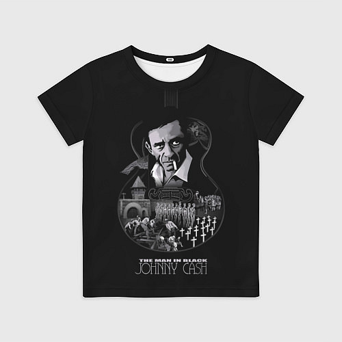 Детская футболка JOHNNY CASH / 3D-принт – фото 1