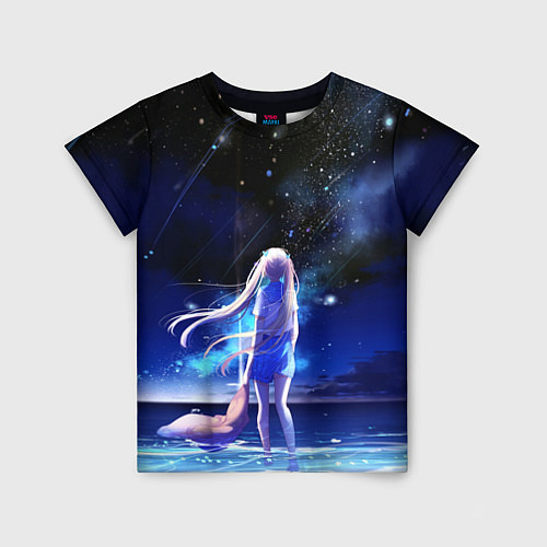 Детская футболка Animegirl Night Sea / 3D-принт – фото 1