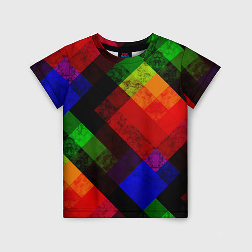 Детская футболка Яркий геометрический узор / 3D-принт – фото 1
