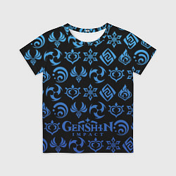 Футболка детская ЗНАКИ ГЕНШИН ИМПАКТ, цвет: 3D-принт