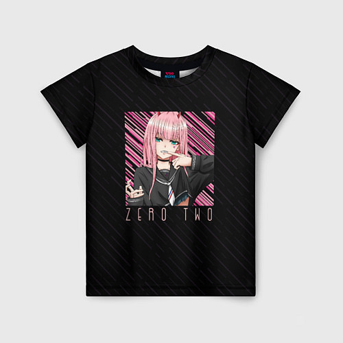 Детская футболка Zero Two в квадрате / 3D-принт – фото 1