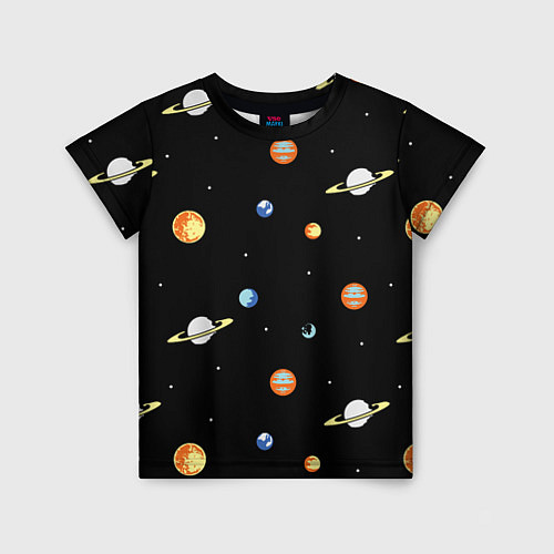 Детская футболка Планеты в космосе / 3D-принт – фото 1