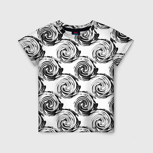 Детская футболка Черно-белый абстрактный узор / 3D-принт – фото 1