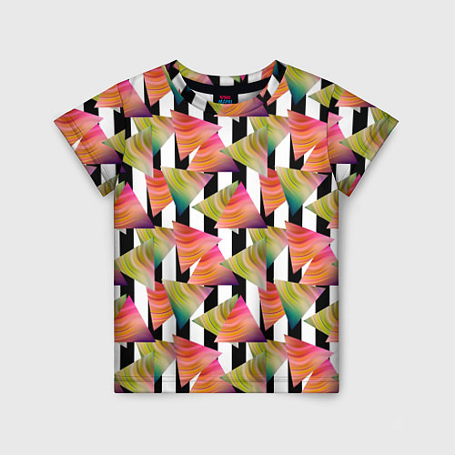 Детская футболка Абстрактный полосатый узор / 3D-принт – фото 1