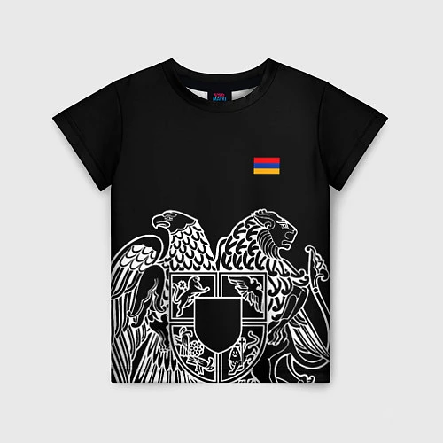 Детская футболка Герб Армении и флаг / 3D-принт – фото 1