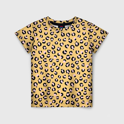 Детская футболка Желтый леопардовый принт / 3D-принт – фото 1