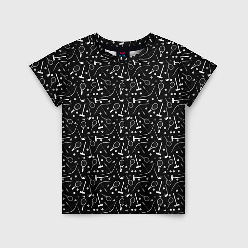 Детская футболка Черно-белый спортивный узор / 3D-принт – фото 1