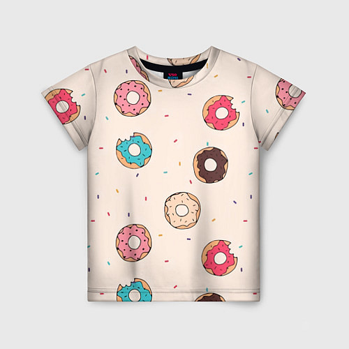 Детская футболка Кусанные пончики / 3D-принт – фото 1
