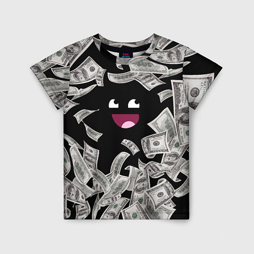 Детская футболка Деньги и купюры смайл / 3D-принт – фото 1
