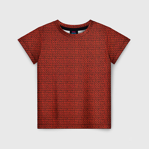 Детская футболка Красная вязь / 3D-принт – фото 1