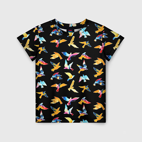 Детская футболка Акварельные птица / 3D-принт – фото 1