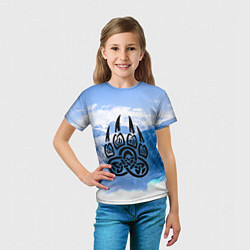 Футболка детская Печать Велеса Волчья лапа, цвет: 3D-принт — фото 2