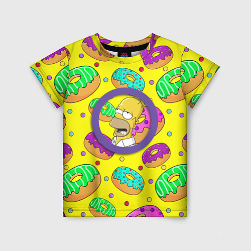 Детская футболка Гомер ням Пончик / 3D-принт – фото 1