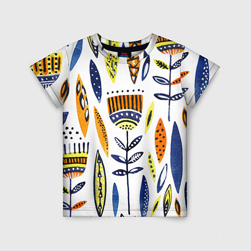 Детская футболка Цветы фараона / 3D-принт – фото 1