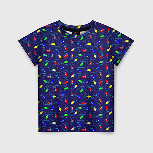 Детская футболка Разноцветные Лампочки / 3D-принт – фото 1