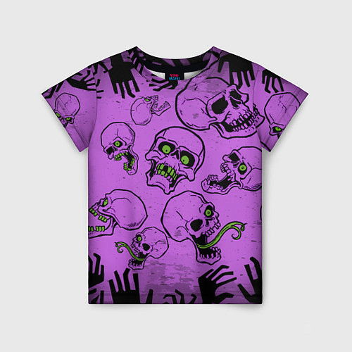 Детская футболка Живые мертвецы Кладбище черепов / 3D-принт – фото 1