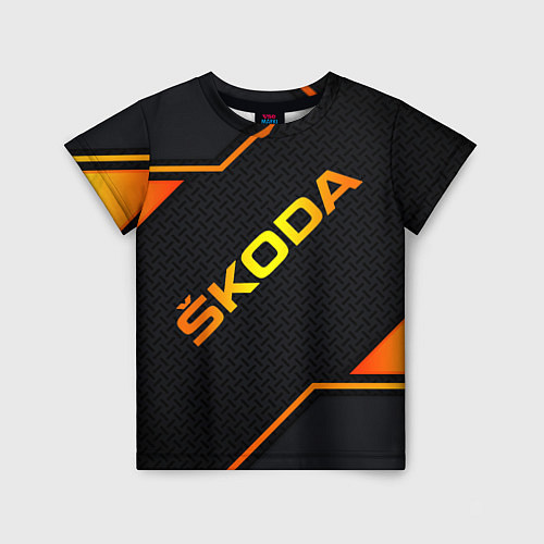 Детская футболка Skoda Gold Шкода / 3D-принт – фото 1