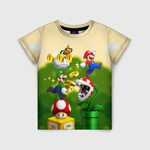 Детская футболка Mario Coins / 3D-принт – фото 1