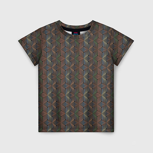 Детская футболка Абстракция из разноцветных треугольников из линий / 3D-принт – фото 1