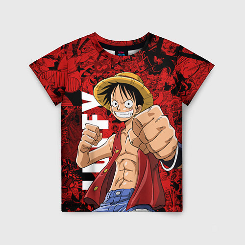 Детская футболка Манки Д Луффи, One Piece / 3D-принт – фото 1