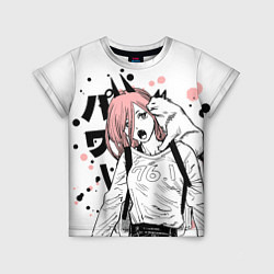 Футболка детская Power с котиком - Chainsaw Man, цвет: 3D-принт