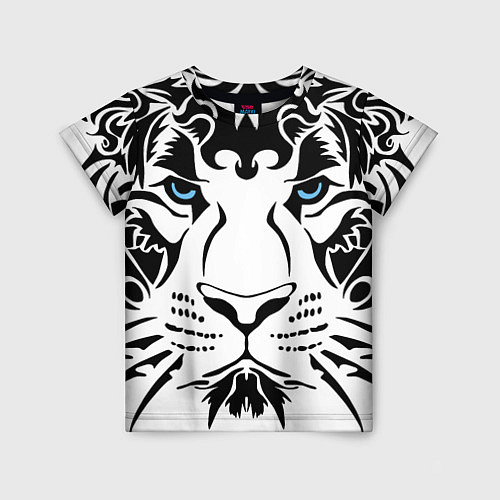 Детская футболка Водяной голубоглазый тигр / 3D-принт – фото 1