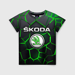 Футболка детская Skoda 3D плиты с подсветкой, цвет: 3D-принт