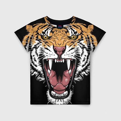 Детская футболка Оскал амурского тигра / 3D-принт – фото 1