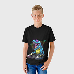 Футболка детская Динозавр ди-джей, цвет: 3D-принт — фото 2