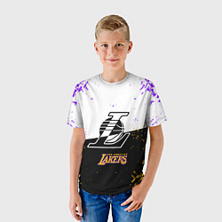 Футболка детская Коби Брайант Los Angeles Lakers,, цвет: 3D-принт — фото 2